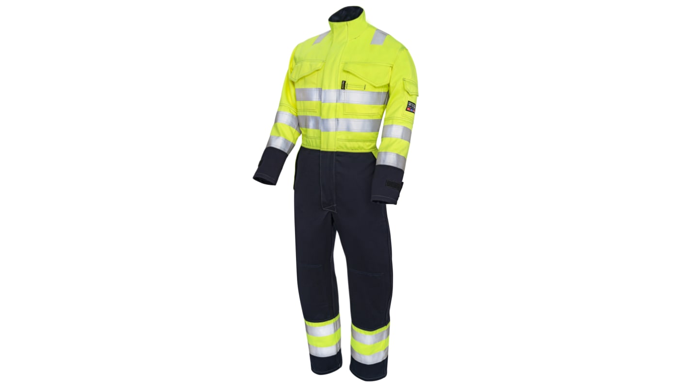 ProGARM Yellow/Navy Reusable Hi Vis Overalls, XXL