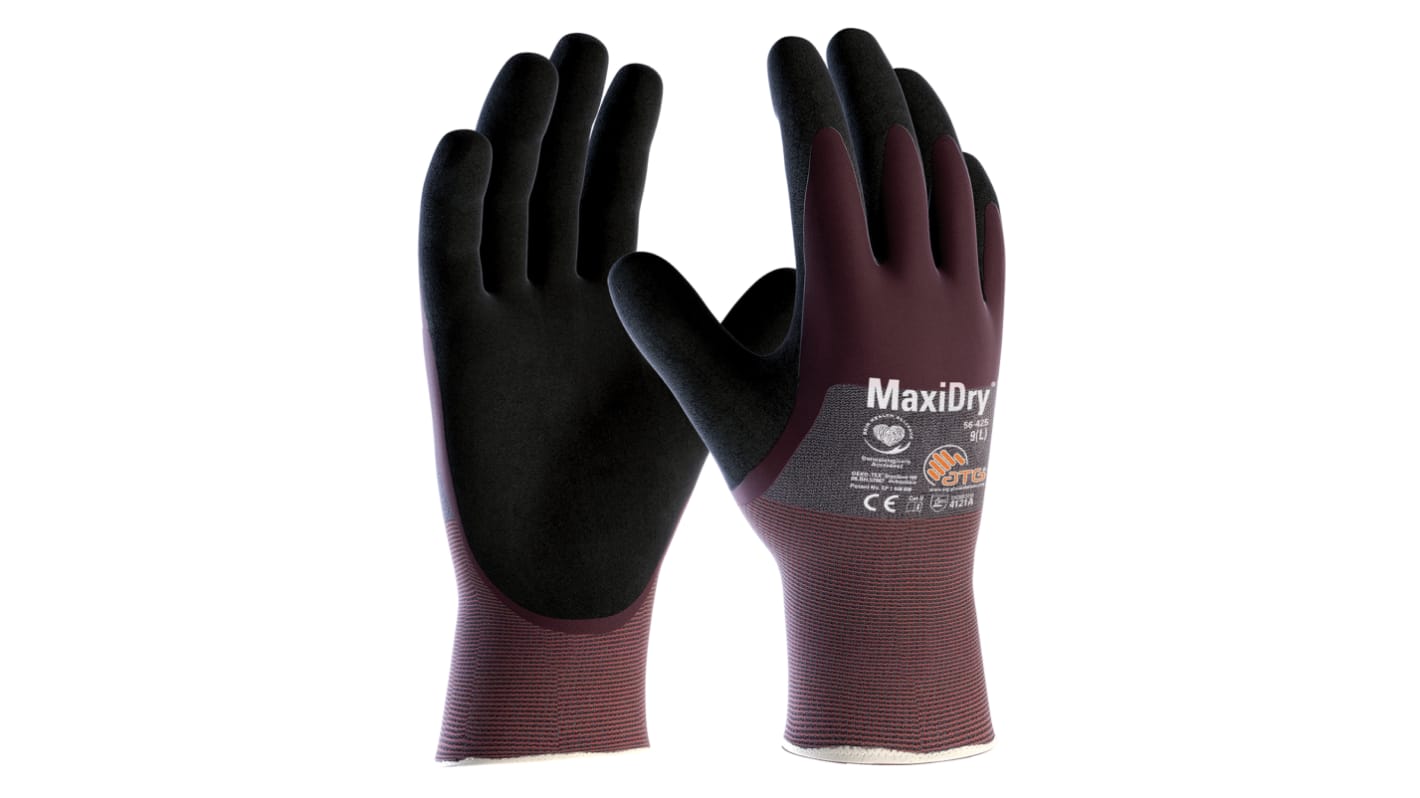 ATG MaxiDry Arbeitshandschuhe Größe 10 Umgang mit Fluiden HPPE, Nylon, Polyester, Elastan Violett 1Paar