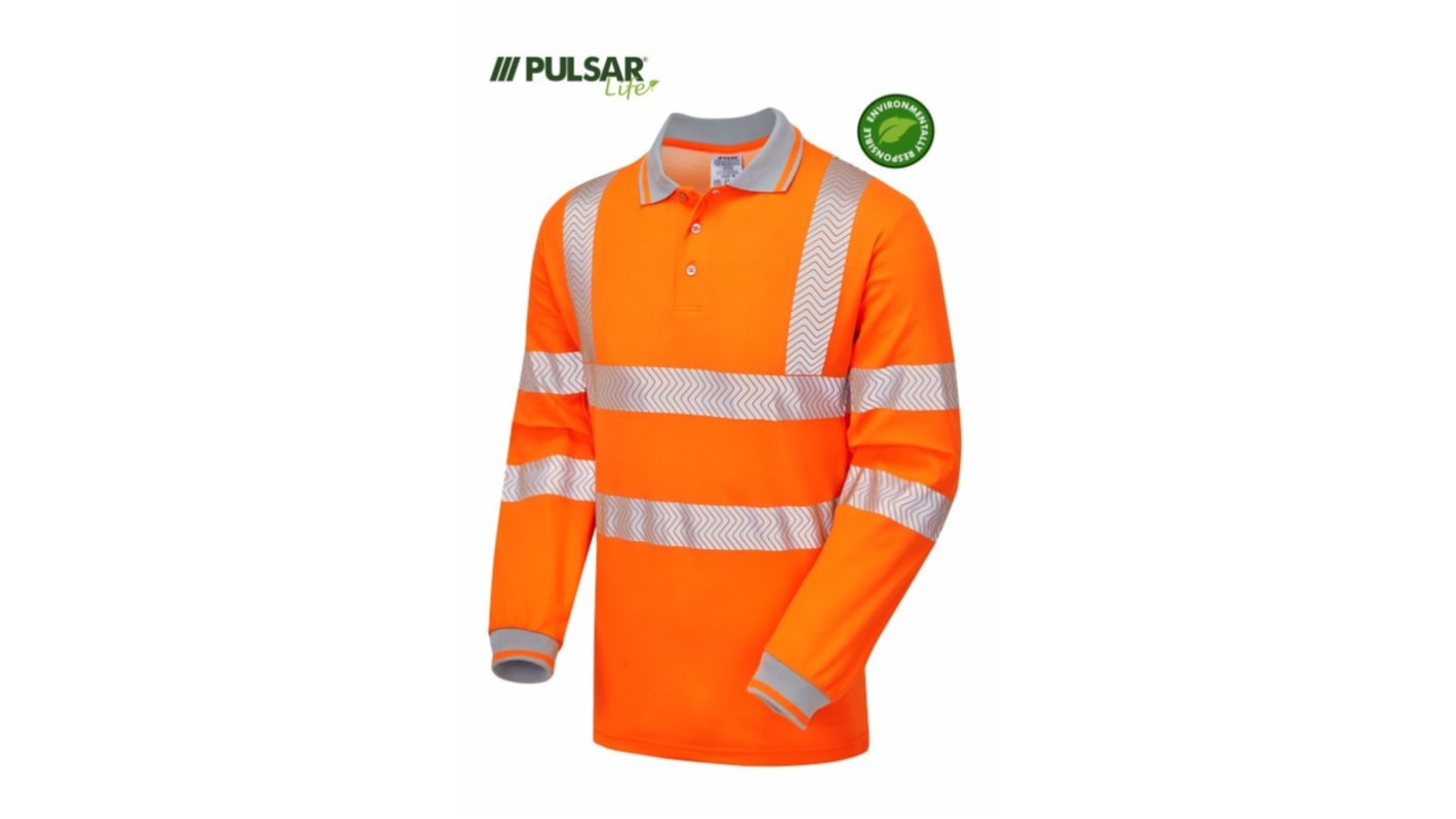 PULSAR LFE904 Orange Men Hi Vis Polo Shirt, S