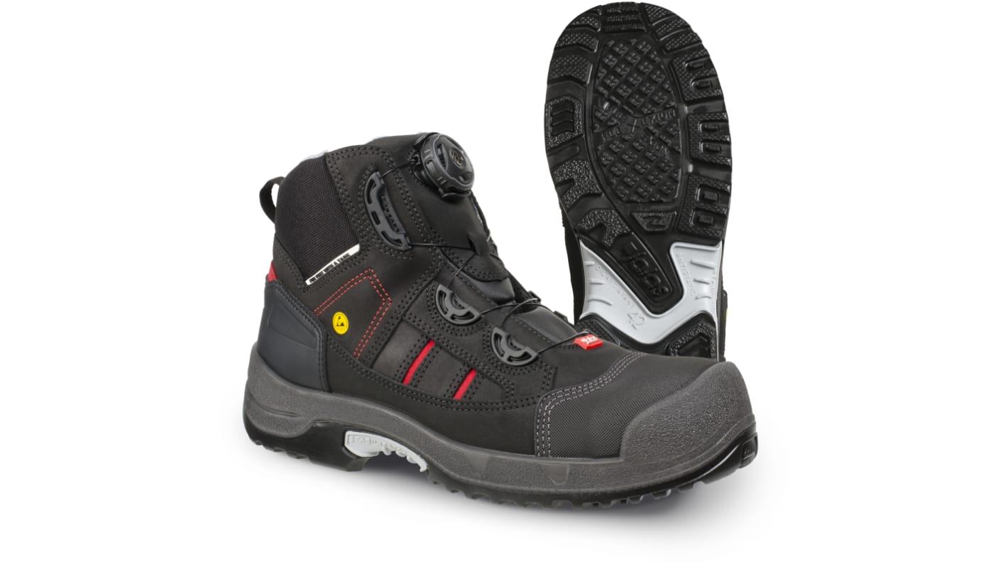 1718 06 Jalas 1718 Black Grey Red ESD Safe Aluminium Toe Capped Unisex Ankle Safety Boots UK 6 EU 39 RS
