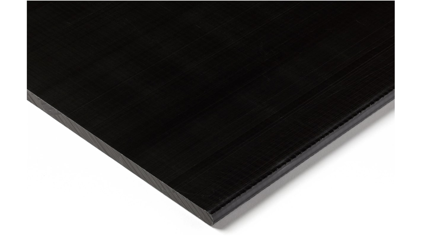 Foglio di plastica Tipo pieno RS PRO in POM, Nero, 500mm x 300mm x 6mm