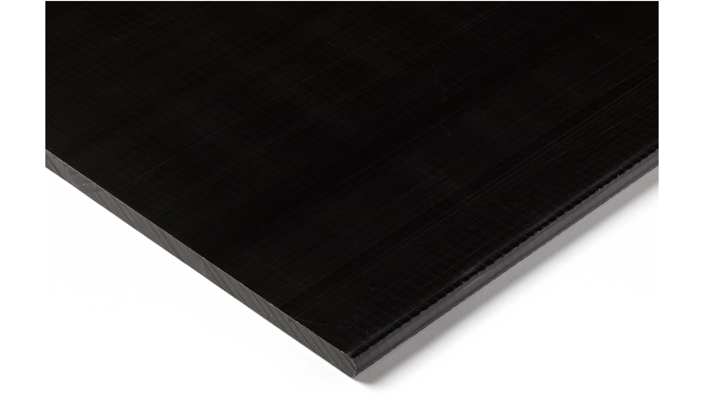 RS PRO Black Plastic Sheet, 500mm x 300mm x 8mm