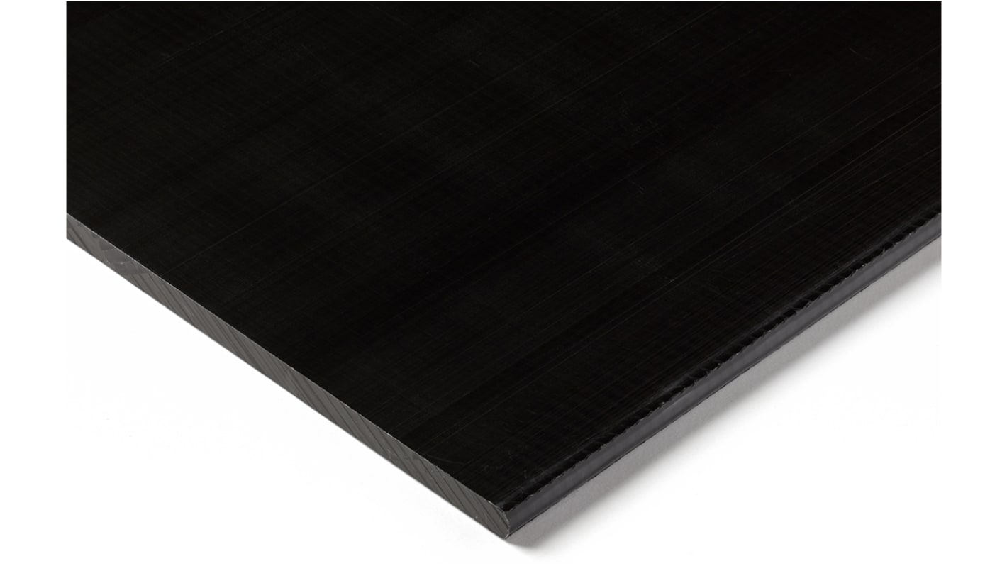 RS PRO Black Plastic Sheet, 500mm x 300mm x 12mm