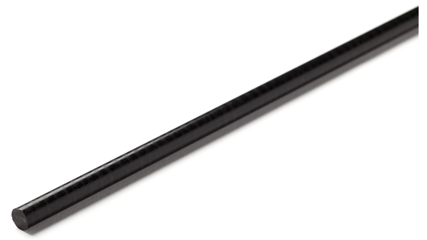 RS PRO Black Acetal Rod, 1m x 10mm Diameter