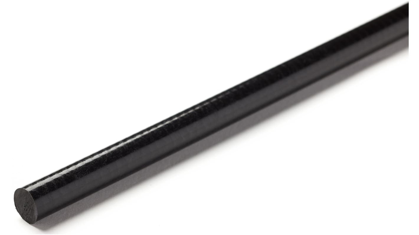 RS PRO Black Glass-Reinforced Plastic GRP Rod, 1m x 16mm Diameter