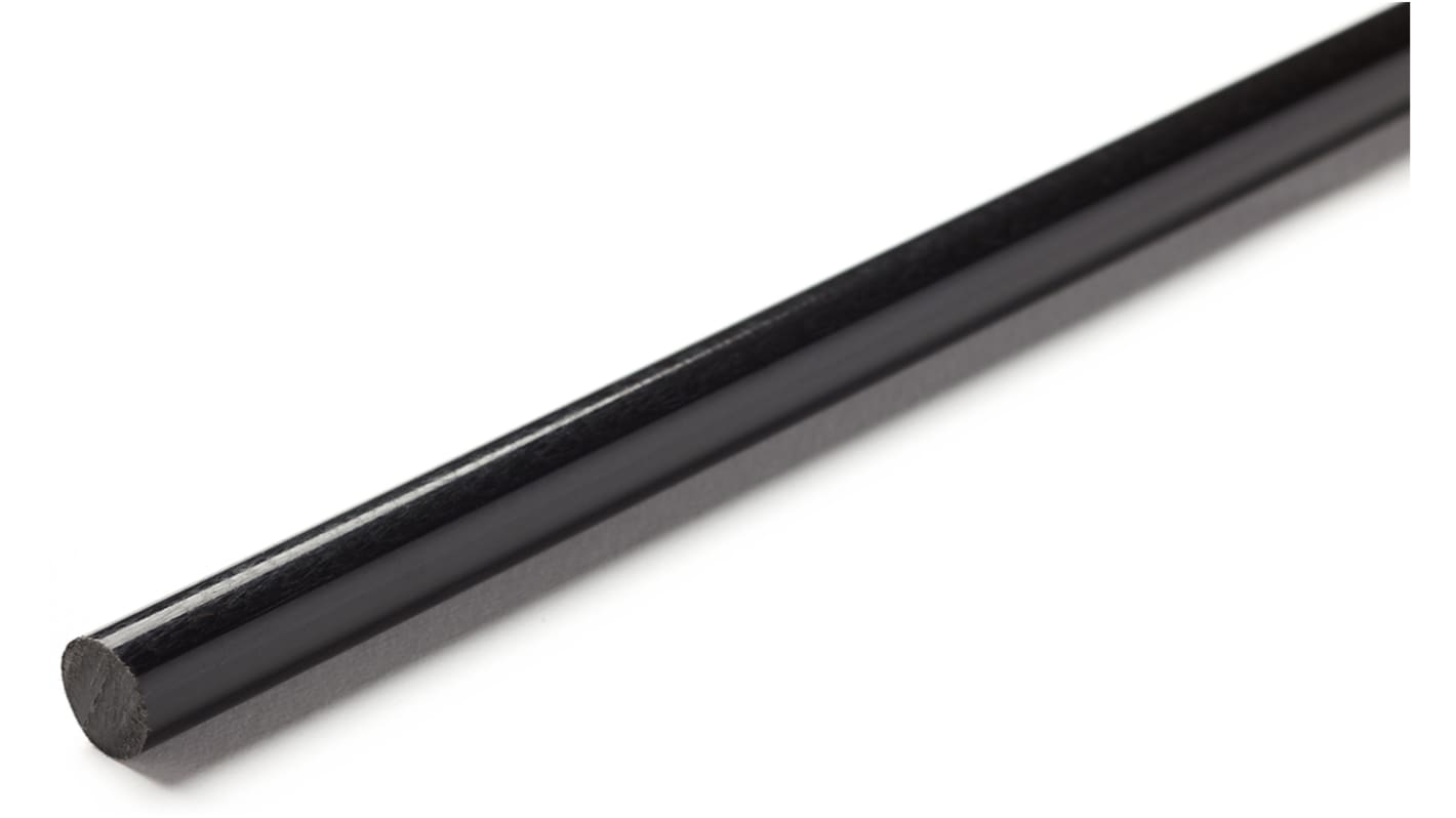 RS PRO Black Nylon Rod, 1m x 36mm Diameter