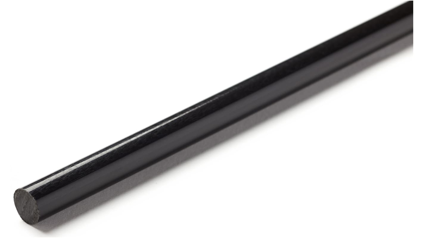 RS PRO Black Nylon Rod, 1m x 40mm Diameter
