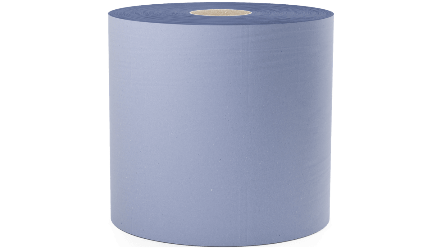 RS PRO Rolled Blue Paper Towel, 150 m x 168mm, 2-Ply, 375 Sheets