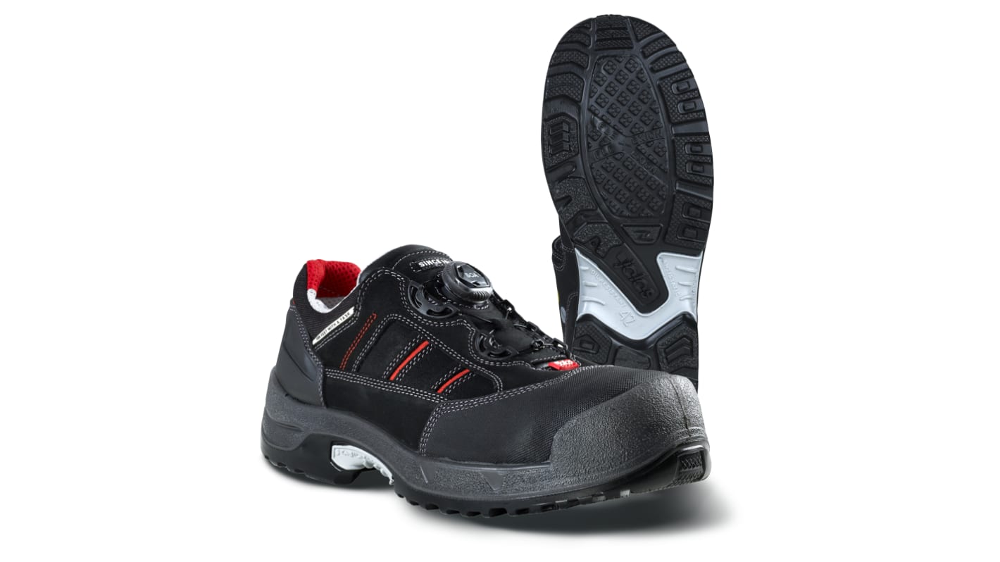 Ejendals 1738 Unisex Black, Red Aluminium Toe Capped Safety Shoes, UK 4, EU 37