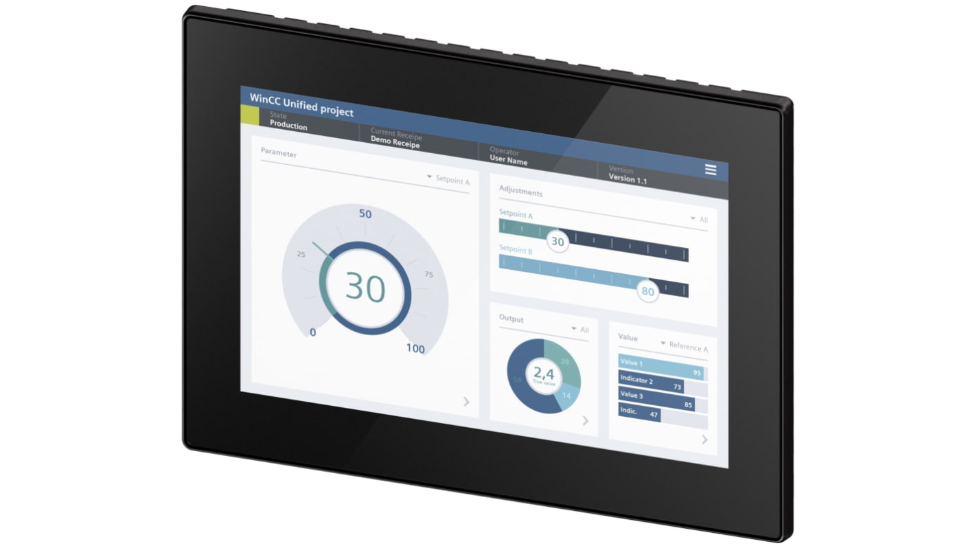Siemens SIMATIC HMI Series MTP1200 Unified Comfort HMI Panel - 12.1 in, TFT Display, 1280 x 800