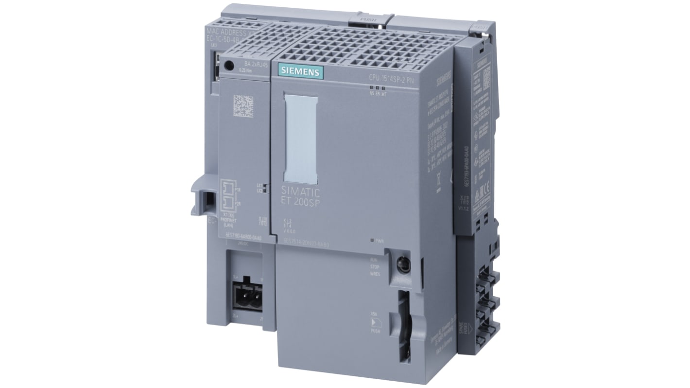 Siemens SIMATIC ET 200SP Series PLC CPU for Use with SIMATIC ET 200SP, 24 V Supply