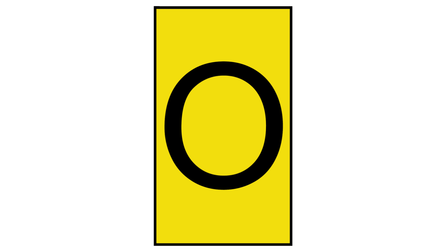 HellermannTyton Ovalgrip Slide On Cable Markers, Black on Yellow, Pre-printed "0", 2.5 → 6mm Cable