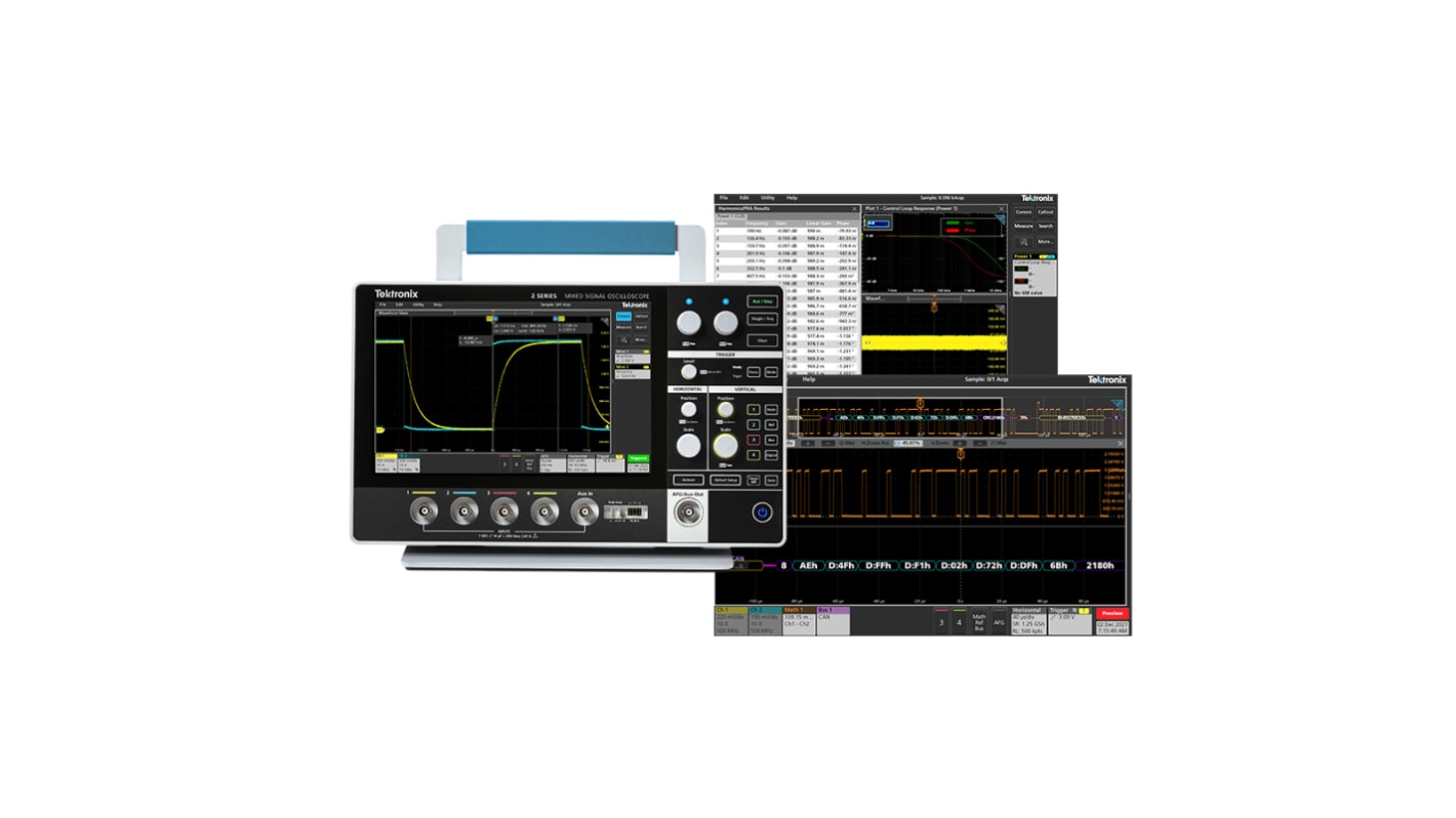 Tektronix MSO24 2-BW-200 + 2-MSO + 2-ULTIMATE Series, 200MHz Bench Mixed Signal Oscilloscope, 4 Analogue Channels, 16