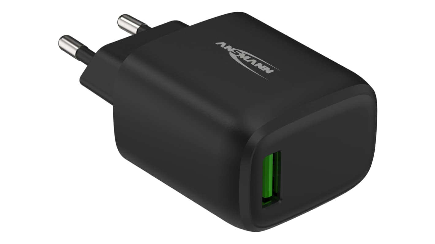 Ansmann 18W USB Adapter AC/DC Adapter 5 ⭢ 12V Output, 3A Output