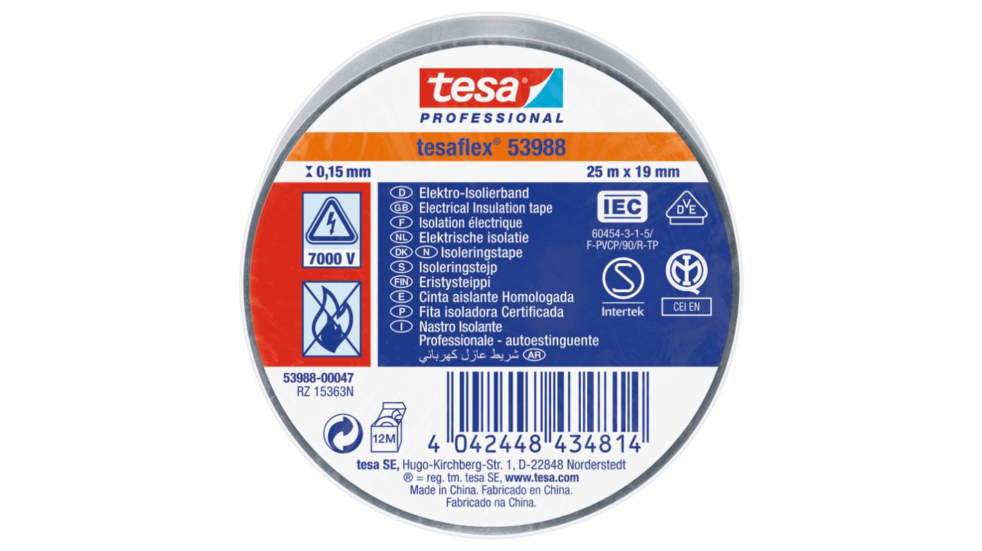 SPVC Electrical Tape Grey 19mm x 25m