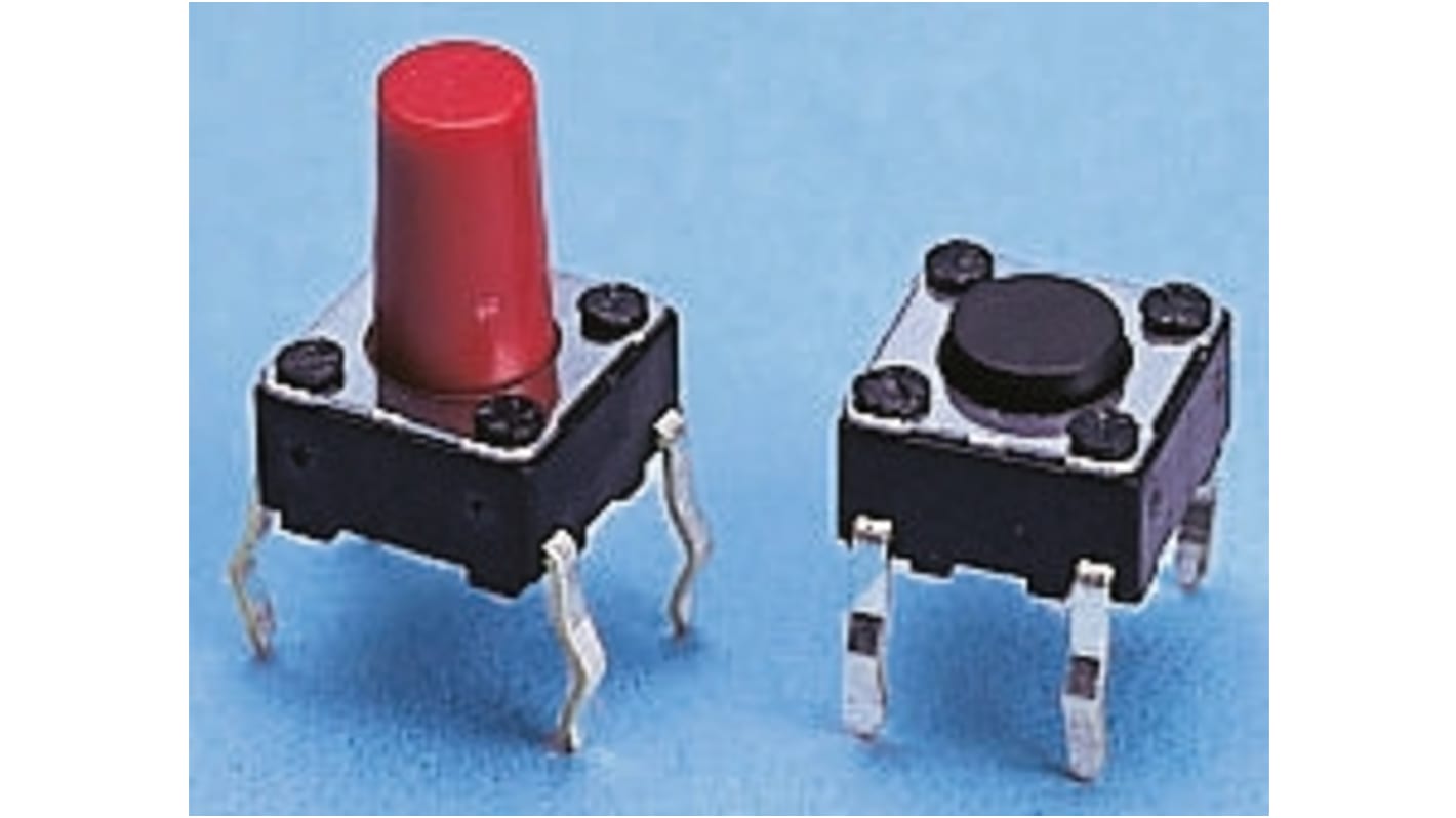 Alps Alpine Red Keyboard Switch, SPST 50 mA @ 12 V dc 3.5mm Snap-In