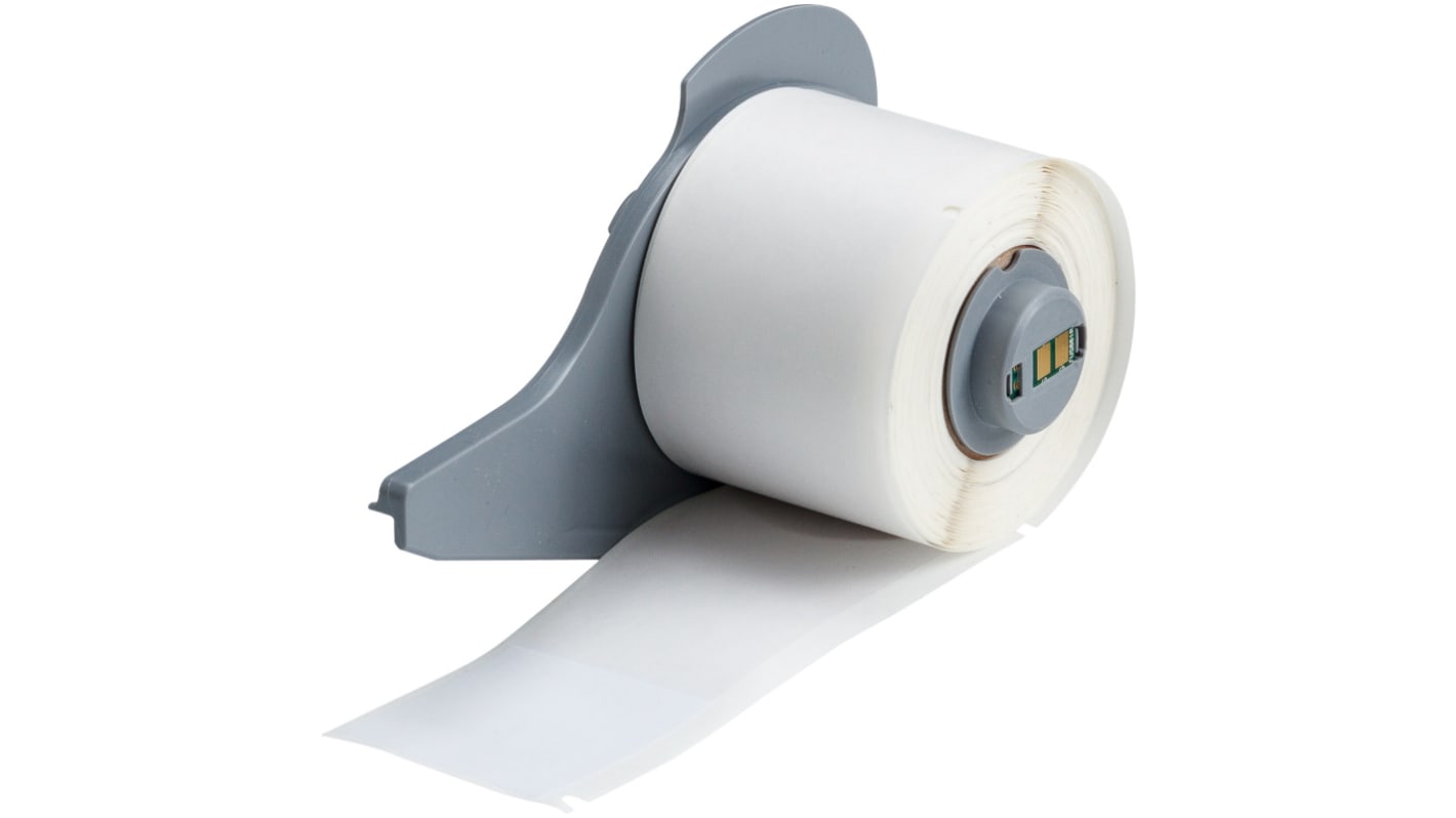 Brady B-417 White, Transparent Label, 38.10mm Width, 38.10mm Height, 100 Qty
