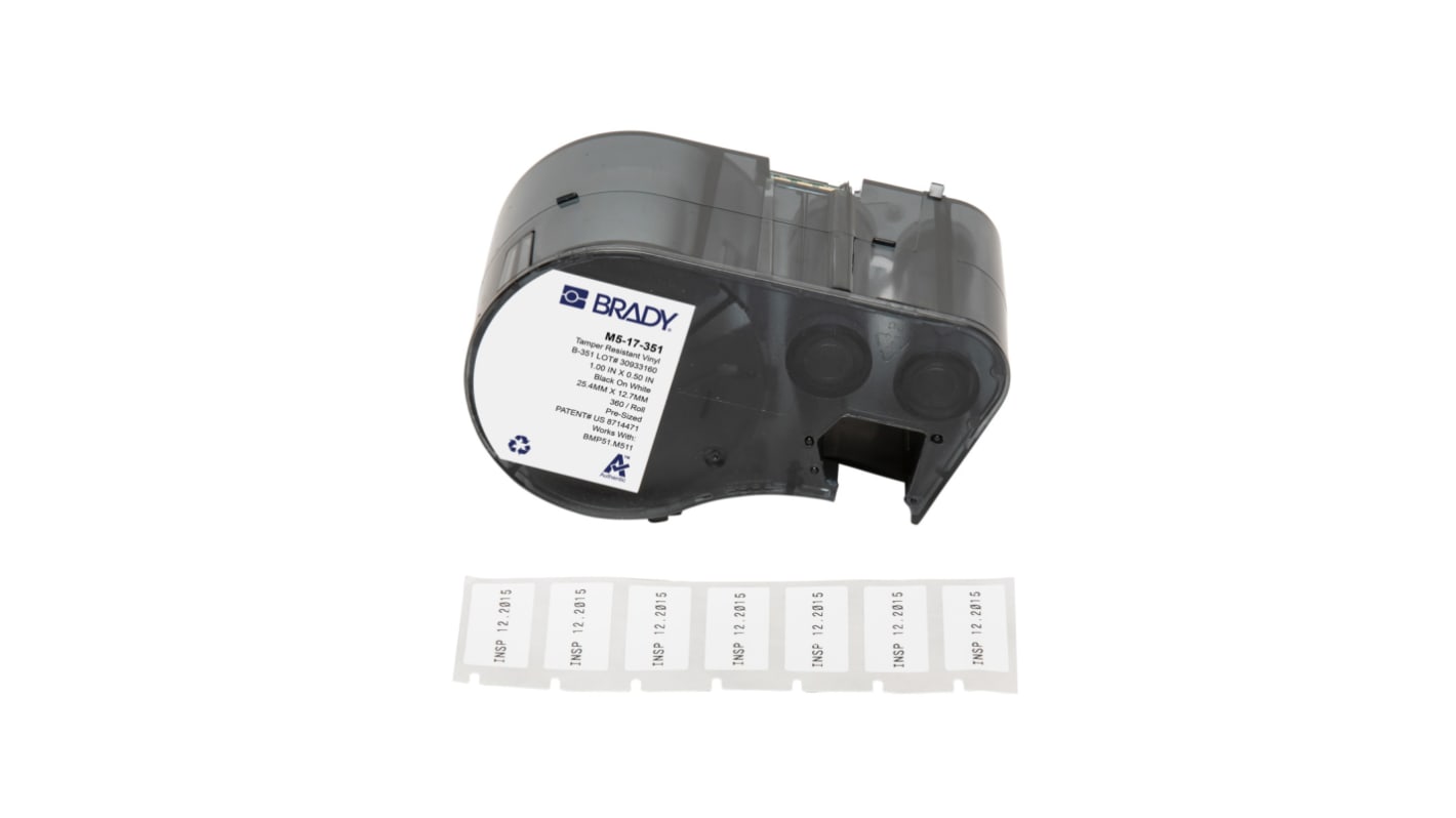 Brady B-351 Label, 25.40 mm Width