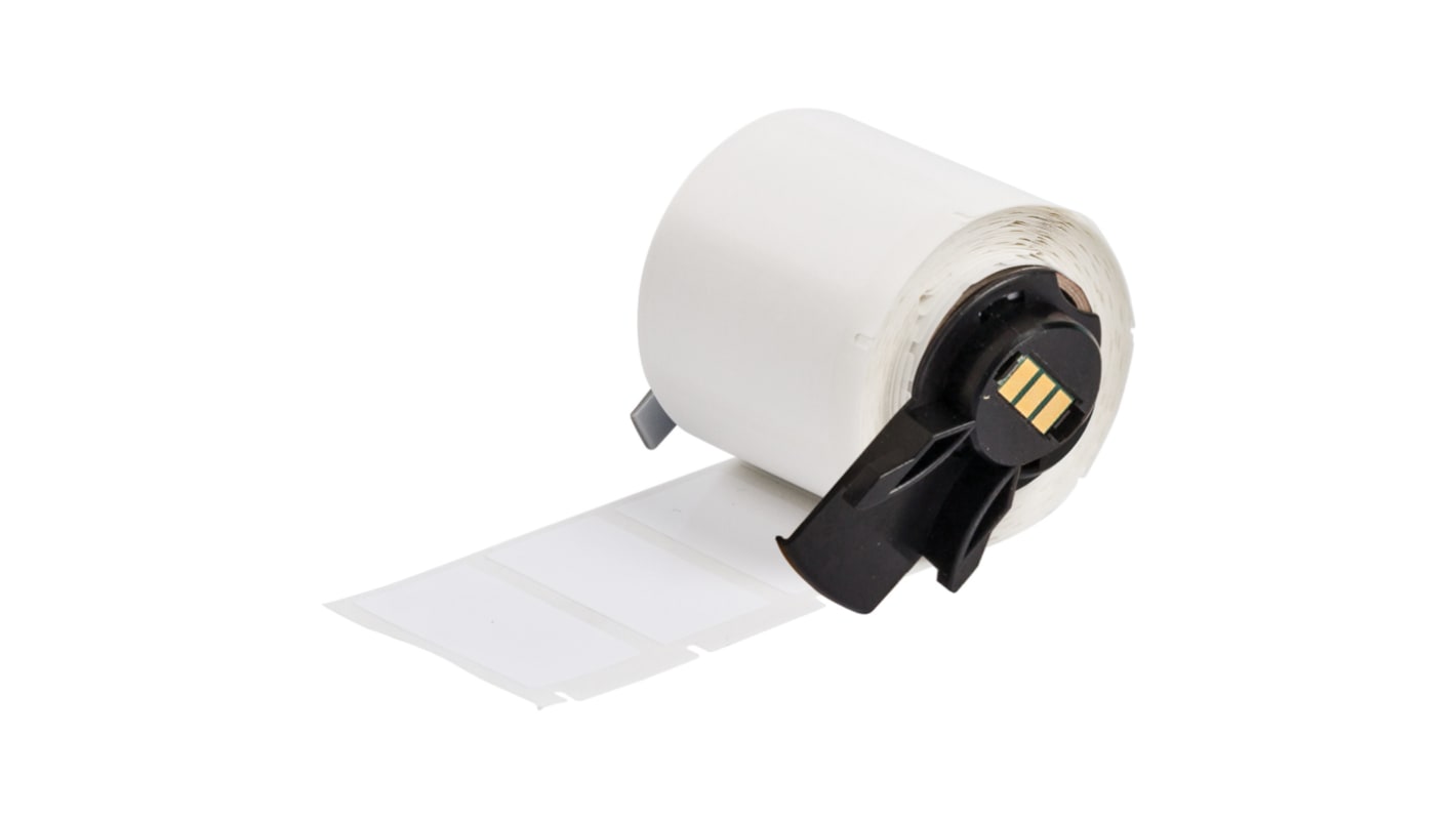 Brady 白色标签, 乙烯基布, 38.10mm x 12.70mm标签, 用于M610, M611, M710 (with media adapter), BMP61, BMP71 (with media adapter),