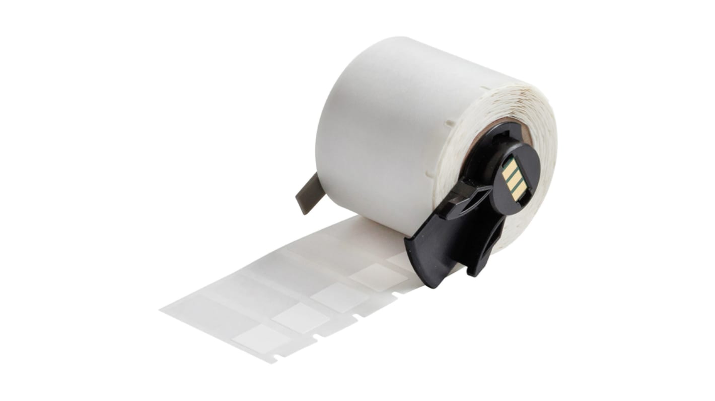 Brady 白色, 透明标签, 自贴式乙烯基塑料, 12.70mm x 12.70mm标签, 用于M610, M611, M710 (with media adapter), BMP61, BMP71 (with media