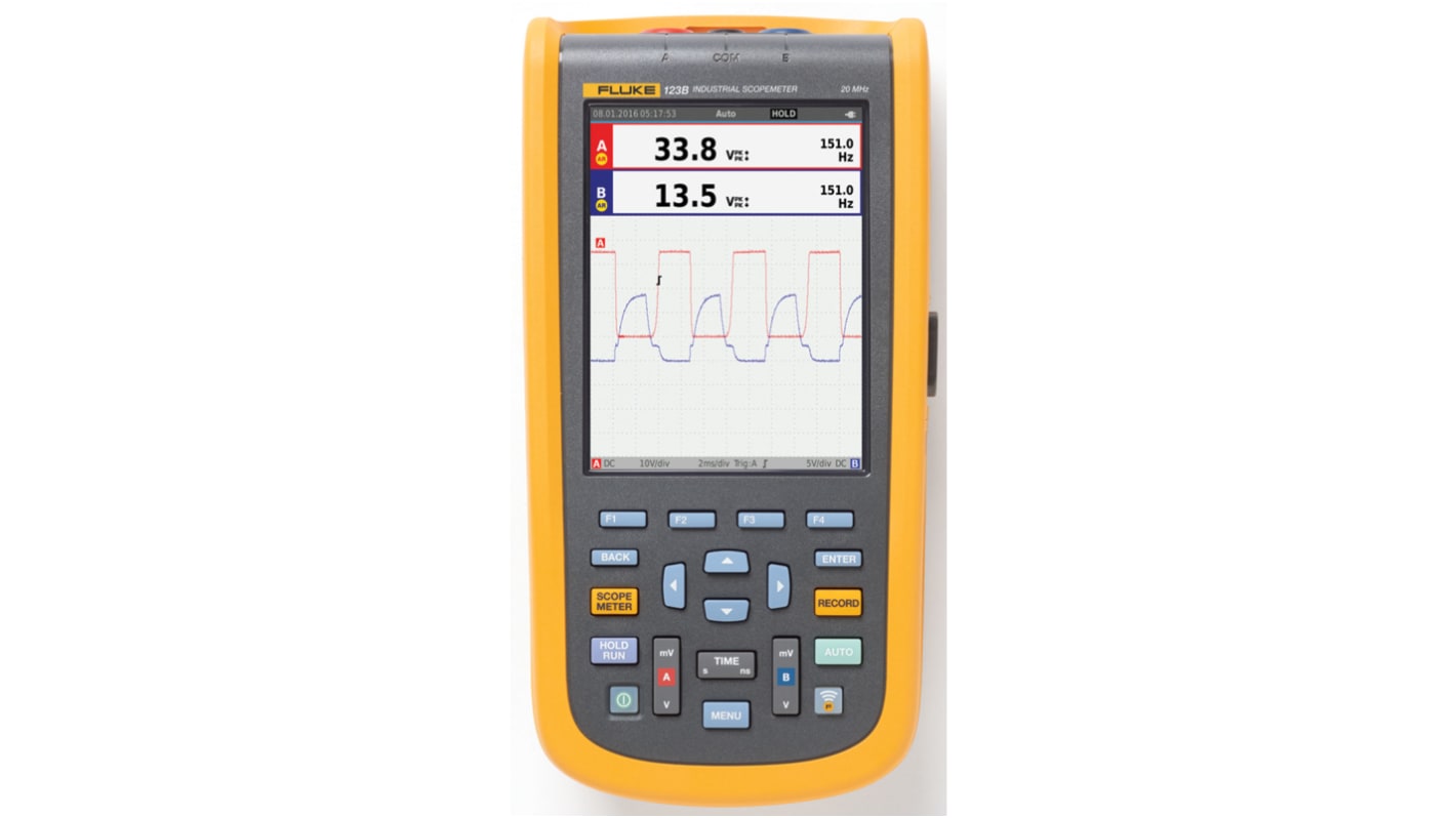 Fluke 123B ScopeMeter 120B Series, 20MHz Handheld Oscilloscope, 2 Analogue Channels - UKAS Calibrated