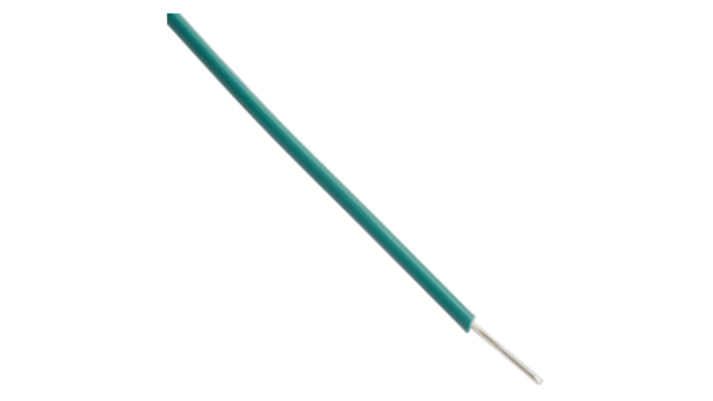 Alpha Wire 1808 Series Green 0.25 mm² Hook Up Wire, 24 AWG, Solid, 1000ft, ETFE Insulation, 1808 GR001