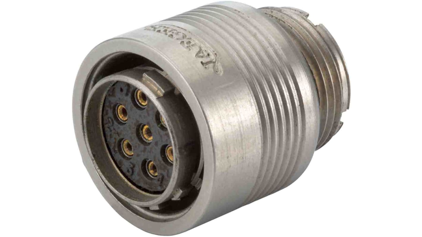 Connettore circolare Jaeger, femmina, serie 5302, Miniatura, 7 poli, Montaggio su cavo