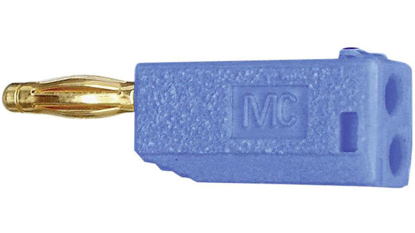 Staubli Blue Male Banana Plug, 4 mm Connector, Screw Termination, 32A, 30 V, 60V dc, Gold Plating