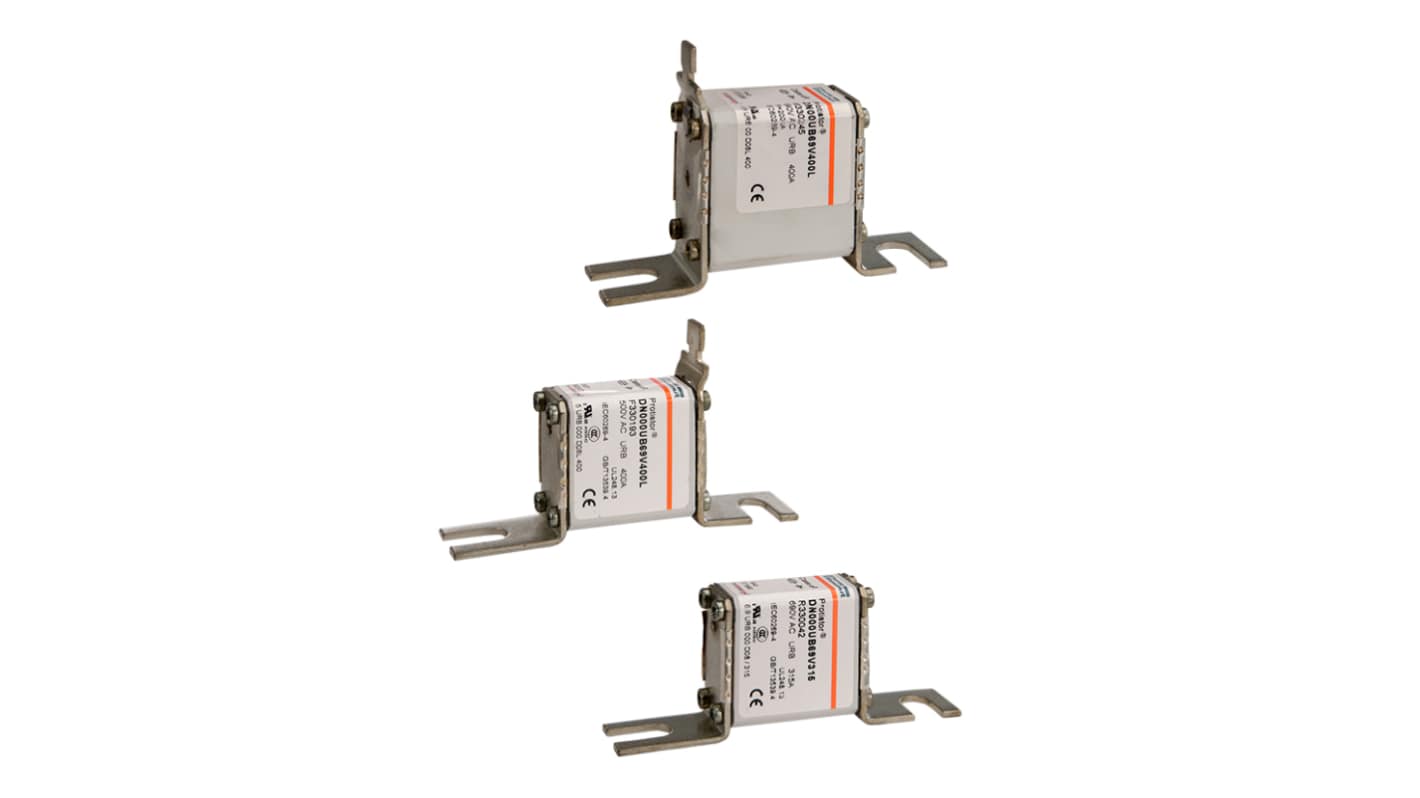 Fusibili conformi agli standard tedeschi, Mersen, 50A, fusibile NH00 con velocità FF, standard DIN 80, fori di