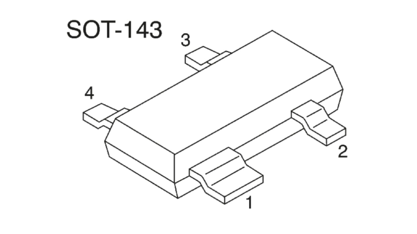 Transistor, BCV61CE6327HTSA1, NPN 30 V Dual SOT-143, 4 pines, 250 MHz, Espejo de corriente