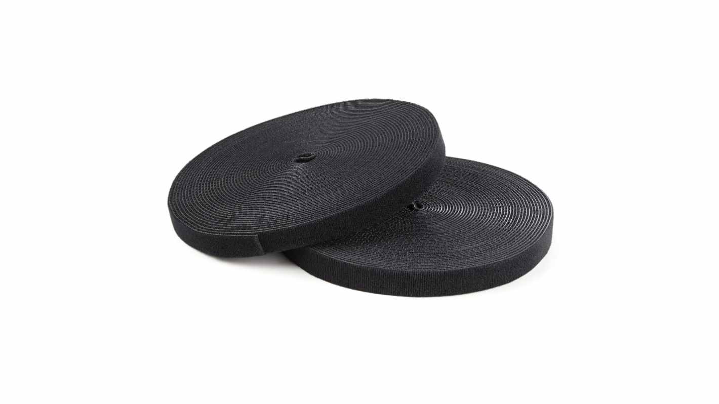StarTech.com Cable Ties, Hook and Loop, 100ft x 17.78 mm, Black Nylon, Pk-1