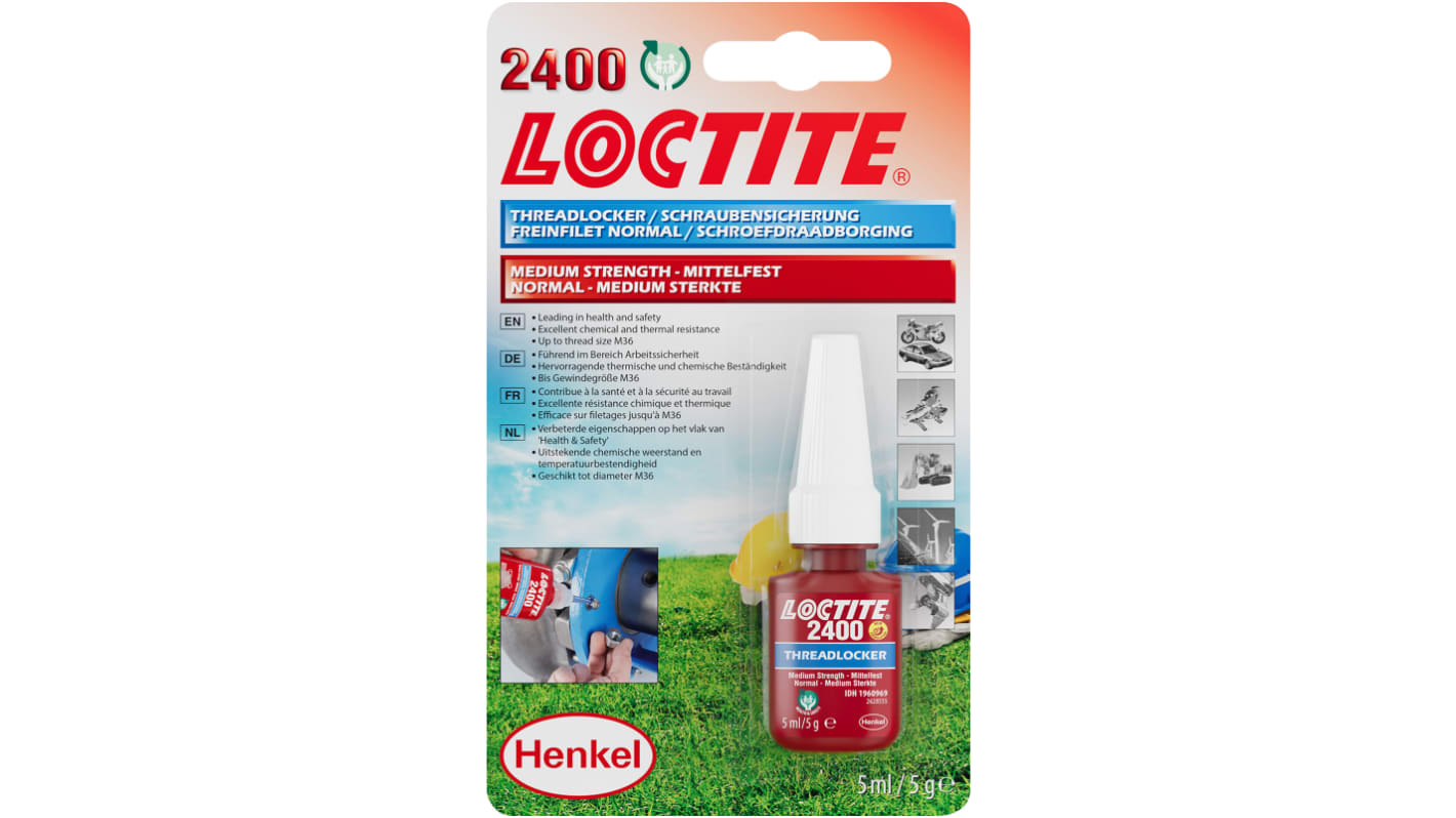 Loctite Loctite 2400 Blue Thread lock, 5 ML, 24 h Cure Time