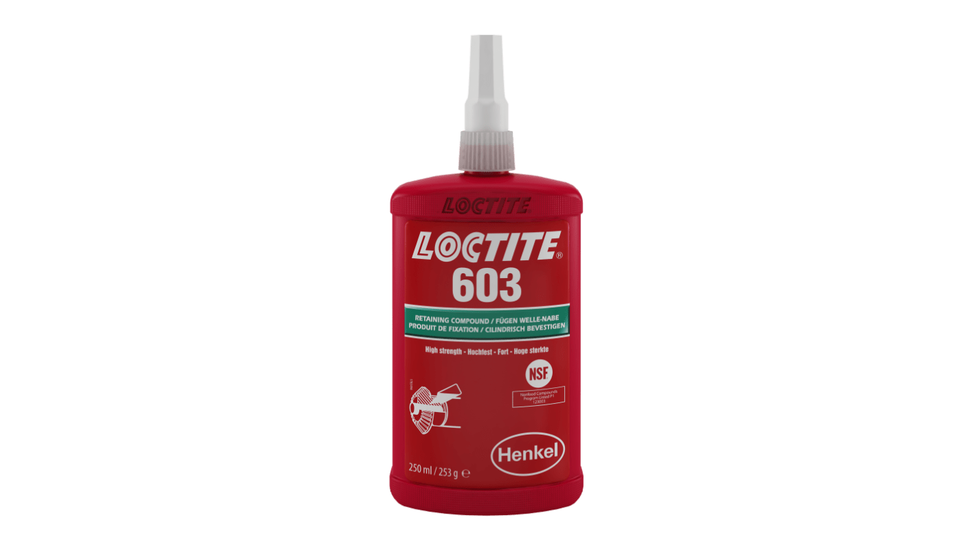 Pâte à joints Loctite 603 verte, Force Haute, Flacon avec Liquide 250 ML, 0 → 150 °C