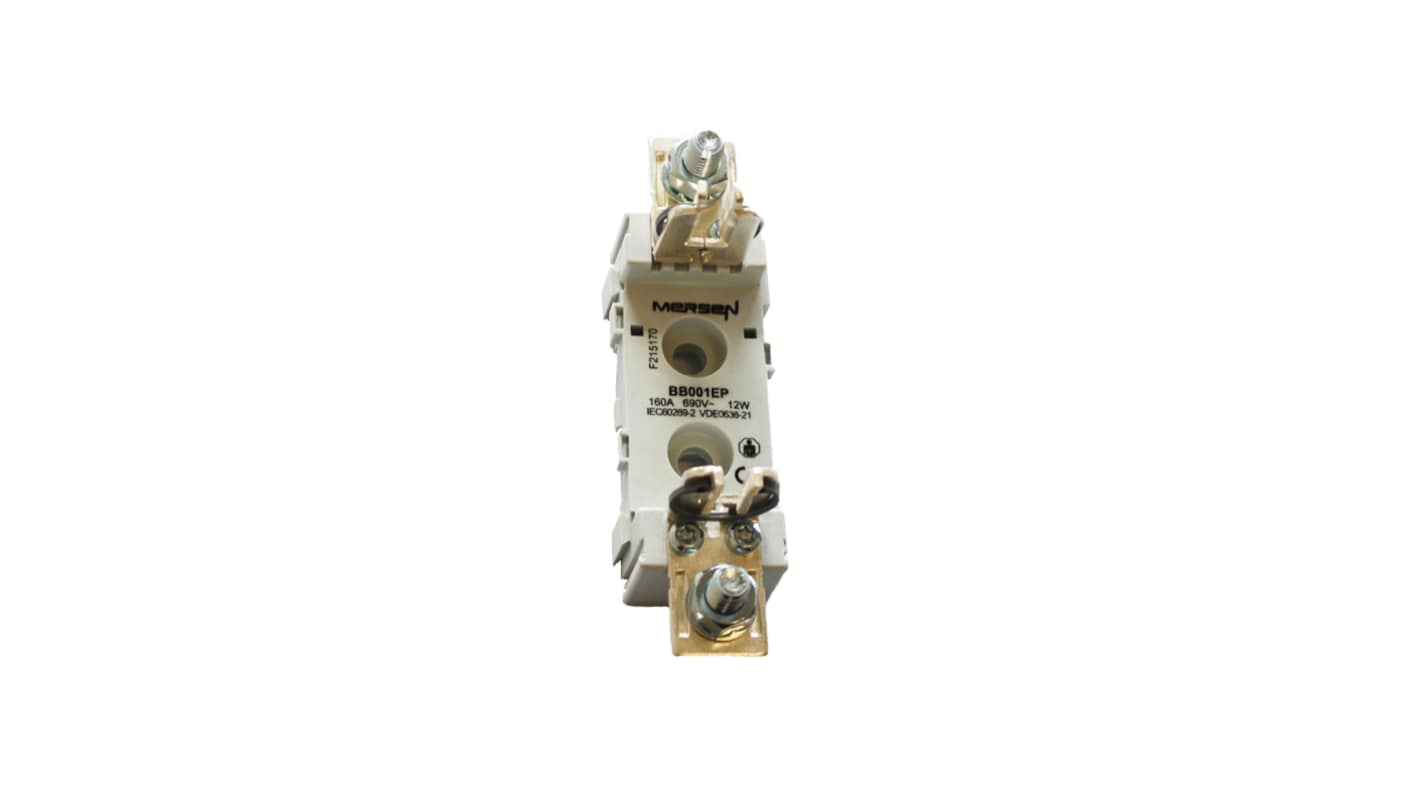 Portafusibles para montaje en carril Mersen 160A para 00 1P Polos 690V ac