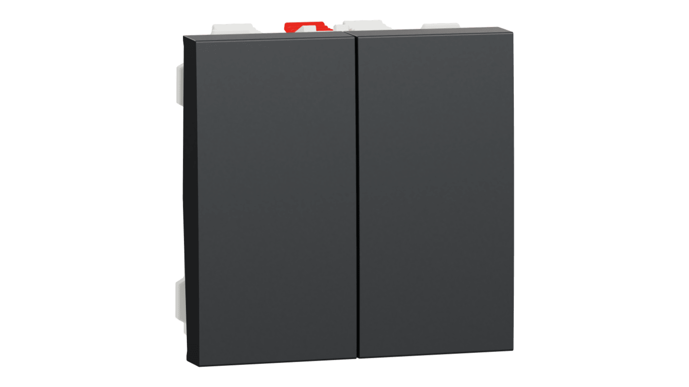 Schneider Electric Anthracite Rocker Switch, 2 Gang, New Unica
