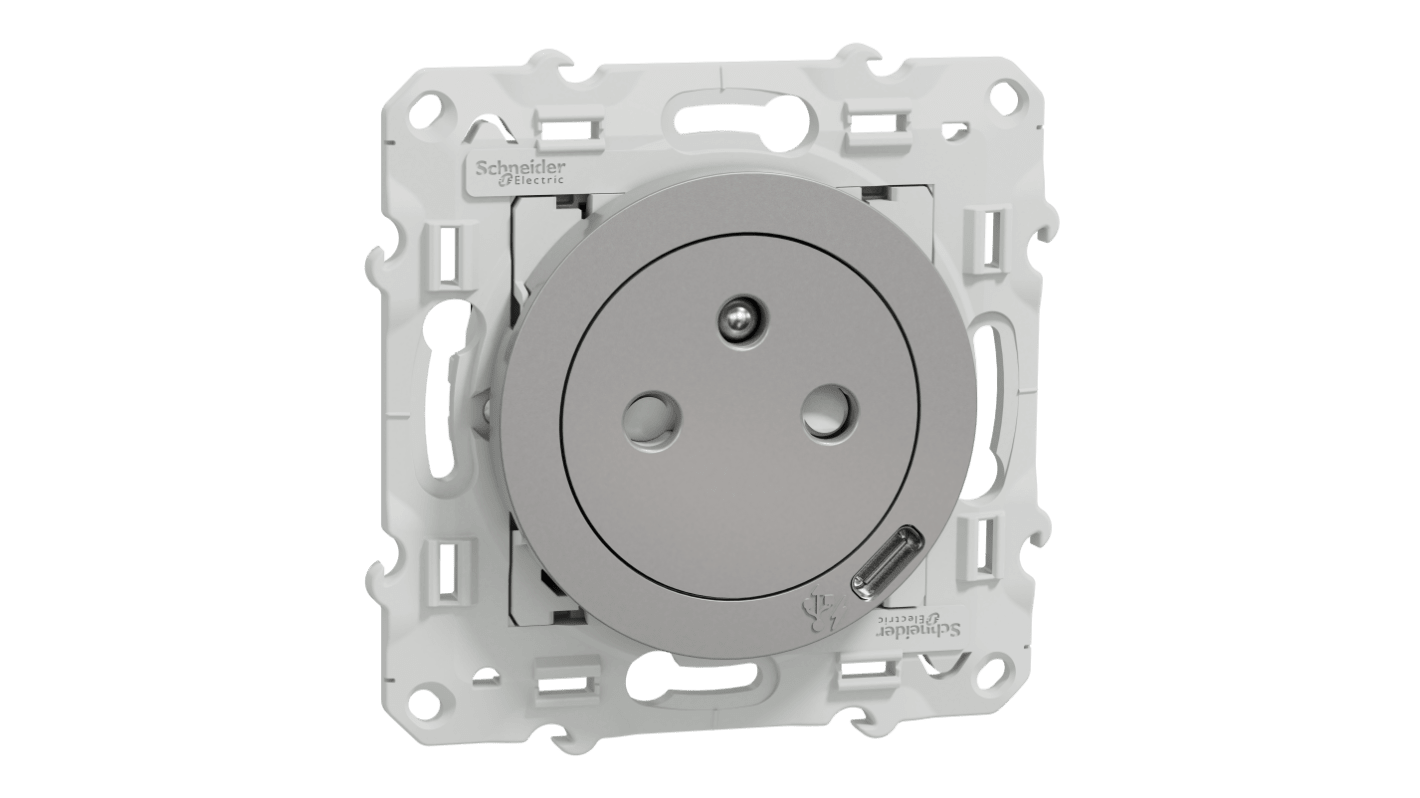 Schneider Electric Grey, 1 Gang, Odace