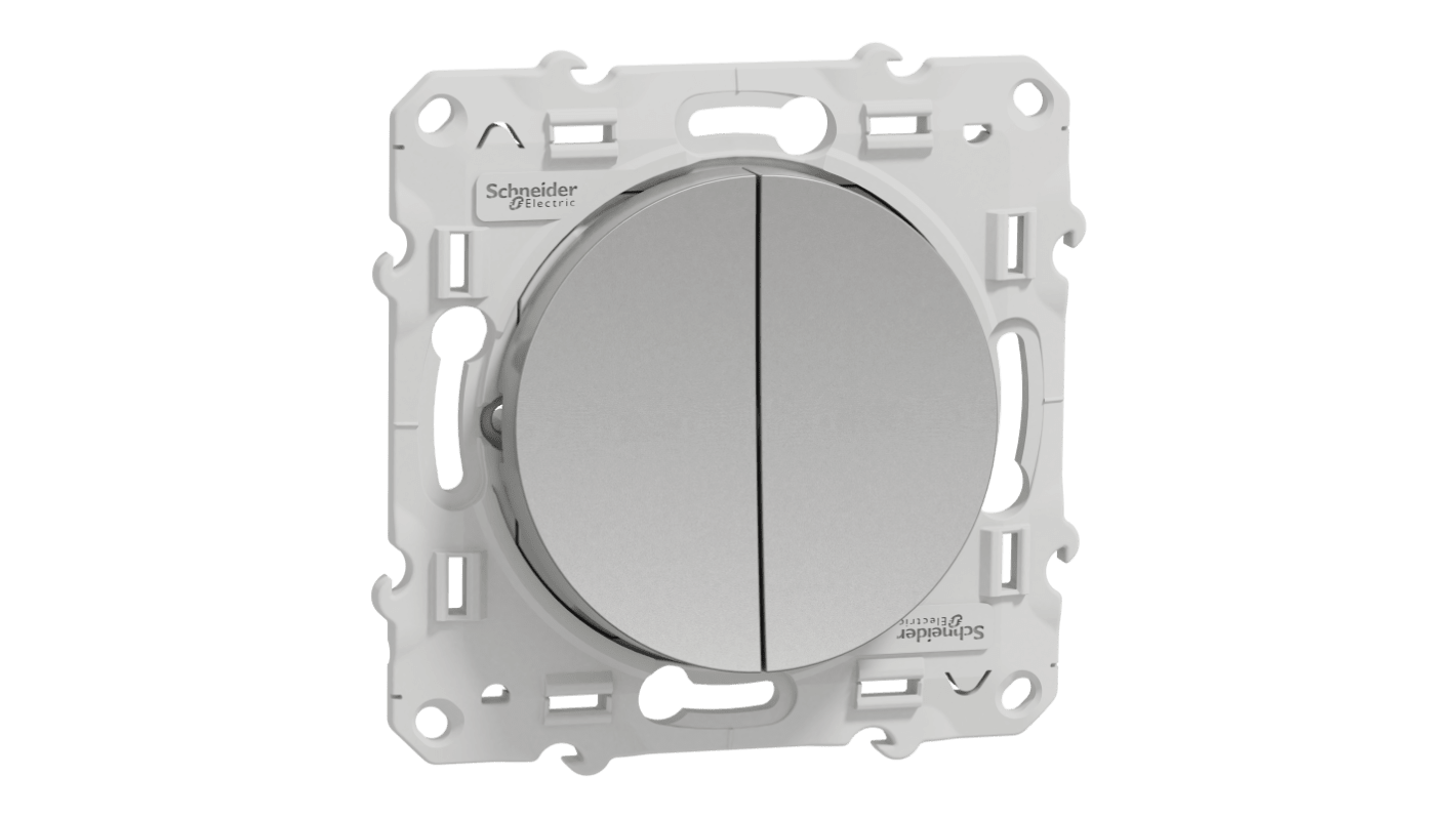 Schneider Electric Grey Push Button Light Switch, 1 Gang, Odace
