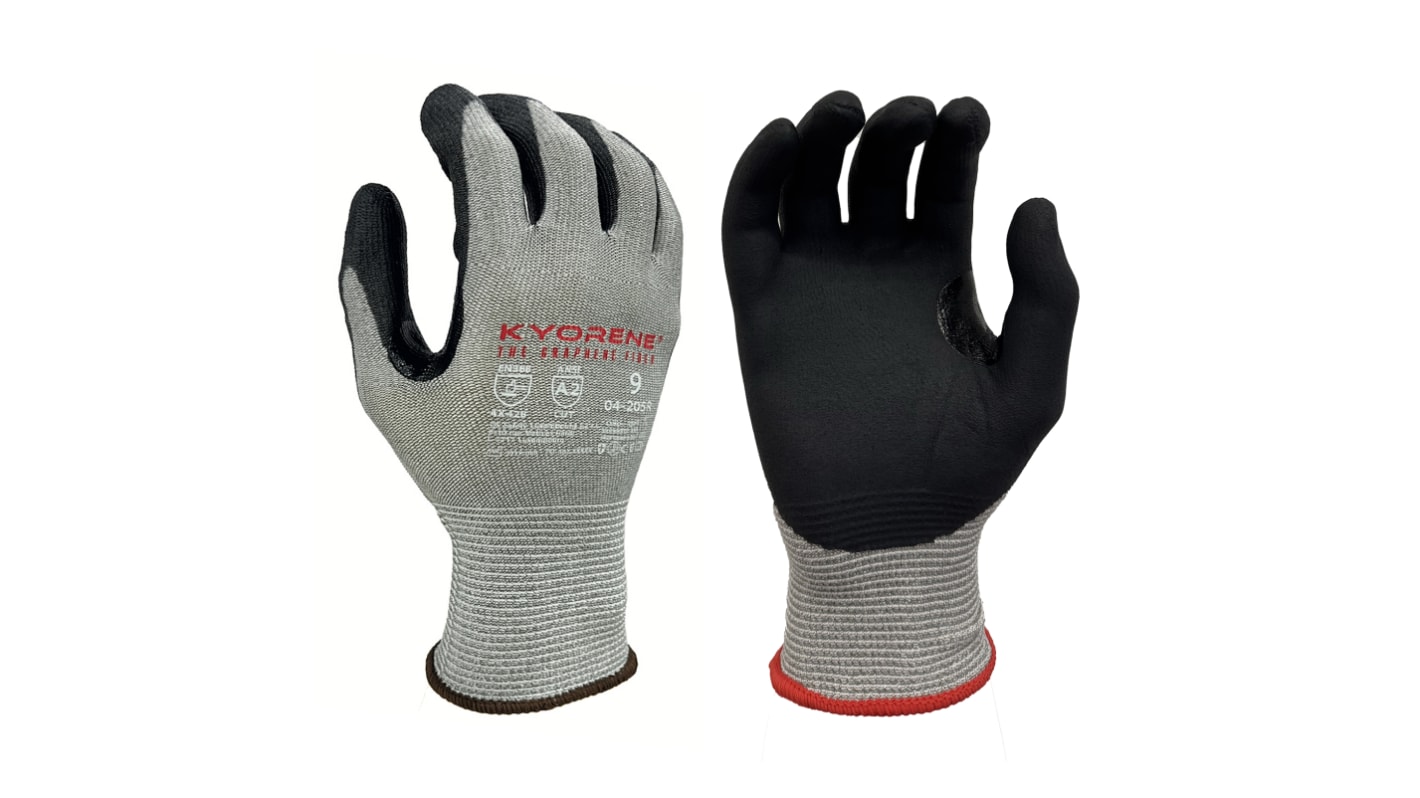 Gants de manutention KYORENE 04-205R, Taille 9, Résistant aux coupures, 12 Paires, Gris