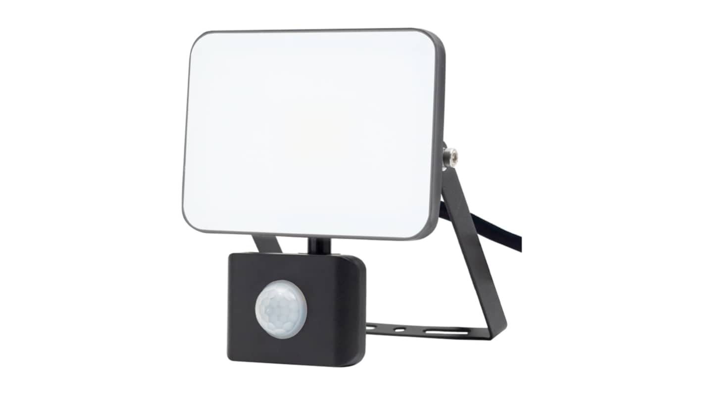 Proyector LED PIR, 220 → 240 V, 20 W, 4000K, IP65, 30000h
