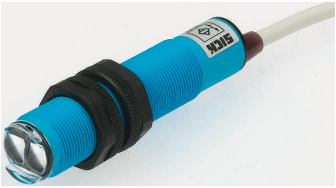 Rs-Online Sensore fotoelettrico Cilindrico SICK a retroriflessione rilevamento 5 mm → 3 5 m. uscita Triac