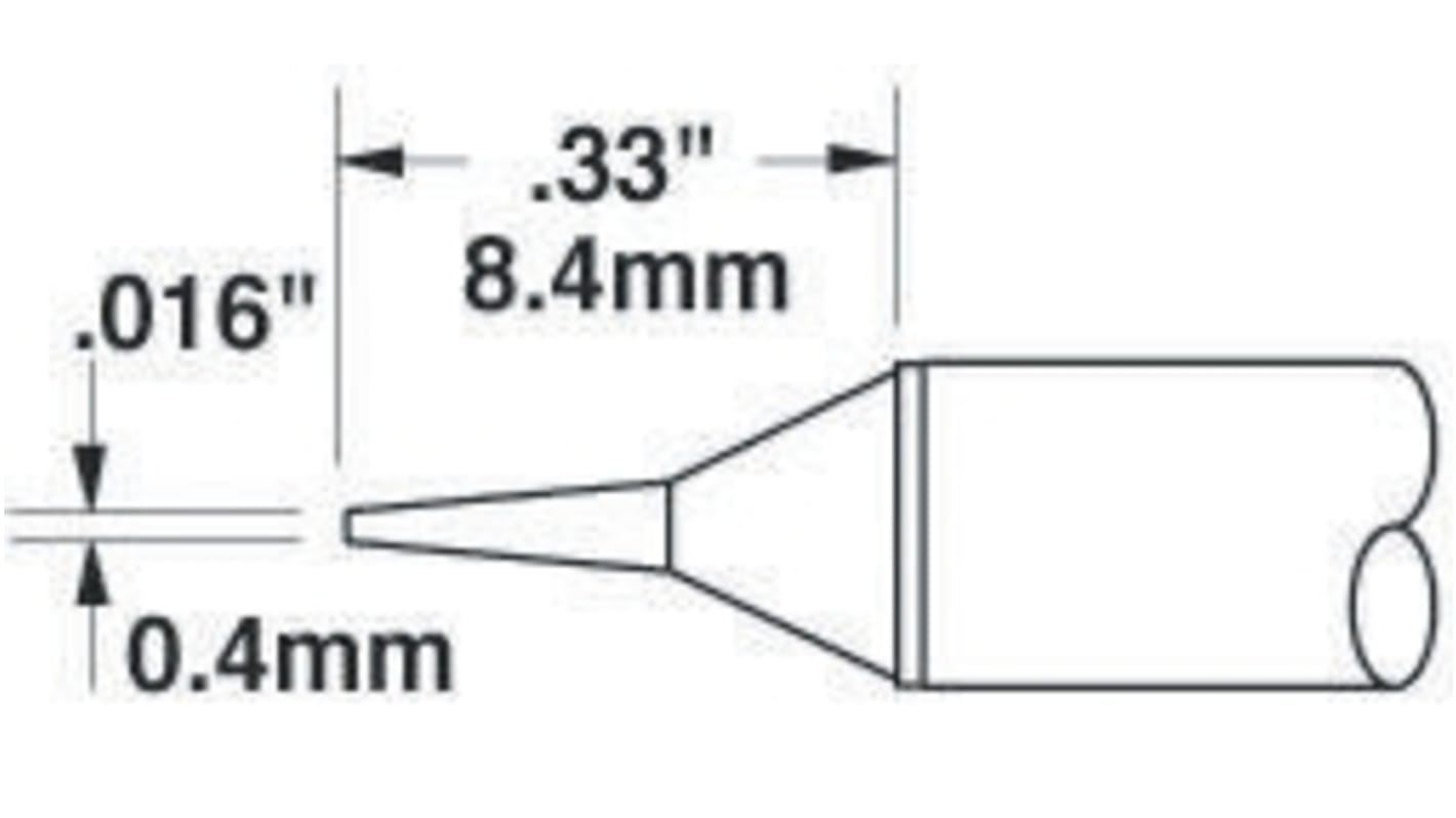 Punta saldatore Metcal STTC, serie STTC-0, 0,4 mm, forma conica