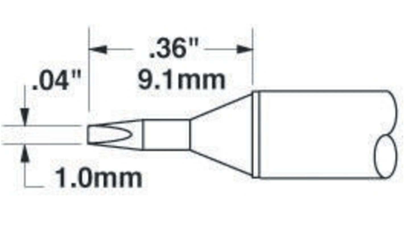 OK International 1 mm 30° Straight Chisel Soldering Iron Tip