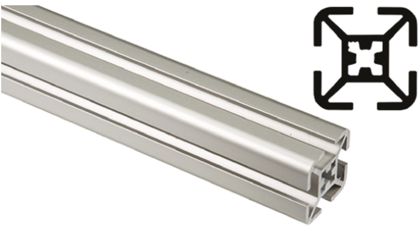 FlexLink Silver Aluminium Profile Strut, 30 x 30 mm, 7.2mm Groove, 2000mm Length, Series XF