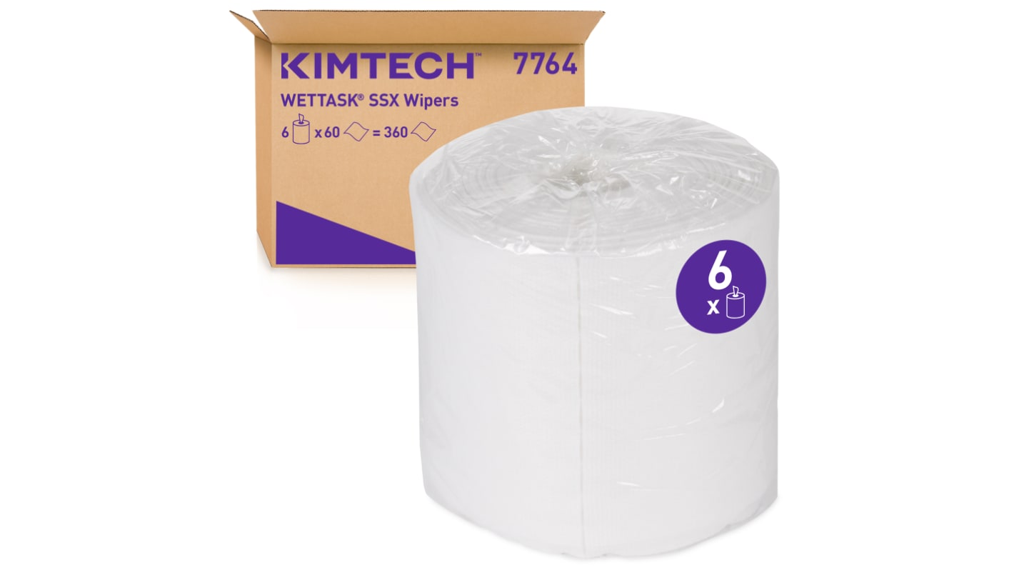 Kimberly Clark Kimtech Dry Cleaning Wipes, Centrefeed of 6