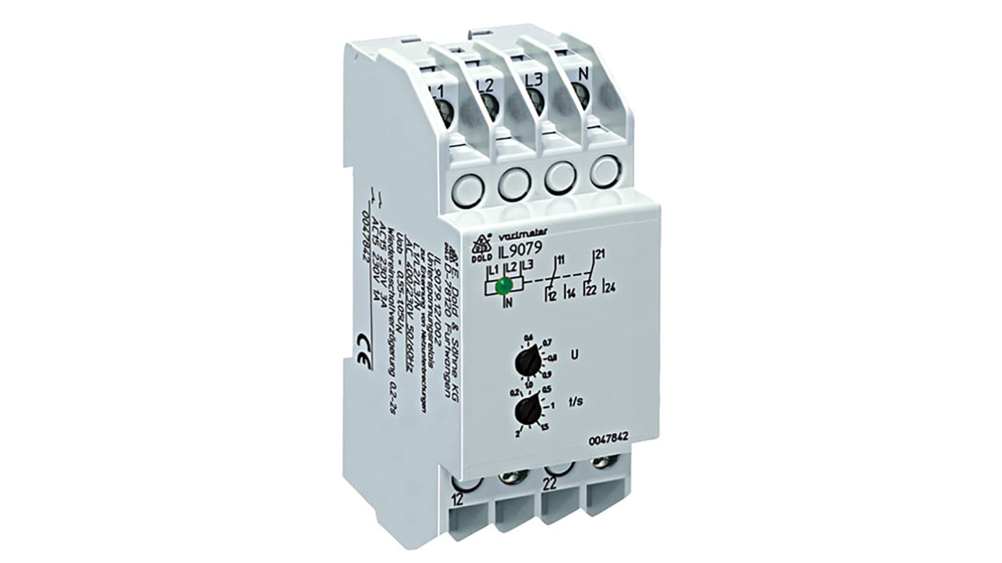 Dold Voltage Monitoring Relay, 3 Phase, DPDT, DIN Rail