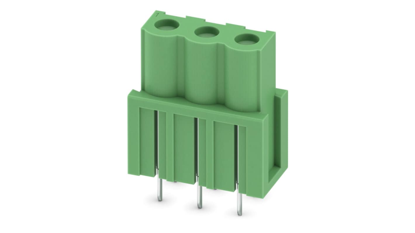 Phoenix Contact, 5.08mm Pitch, COMBICON ICV, 3 Way, , Pluggable Terminal Block, Inverted Header, Through Hole, Solder