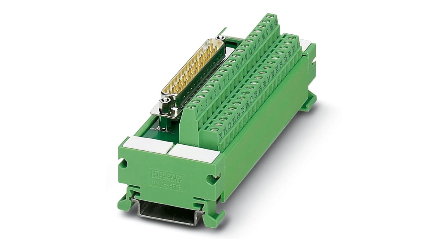 Phoenix Contact 25-Contact Male Interface Module, D-sub Connector, DIN Rail Mount, 2.5A