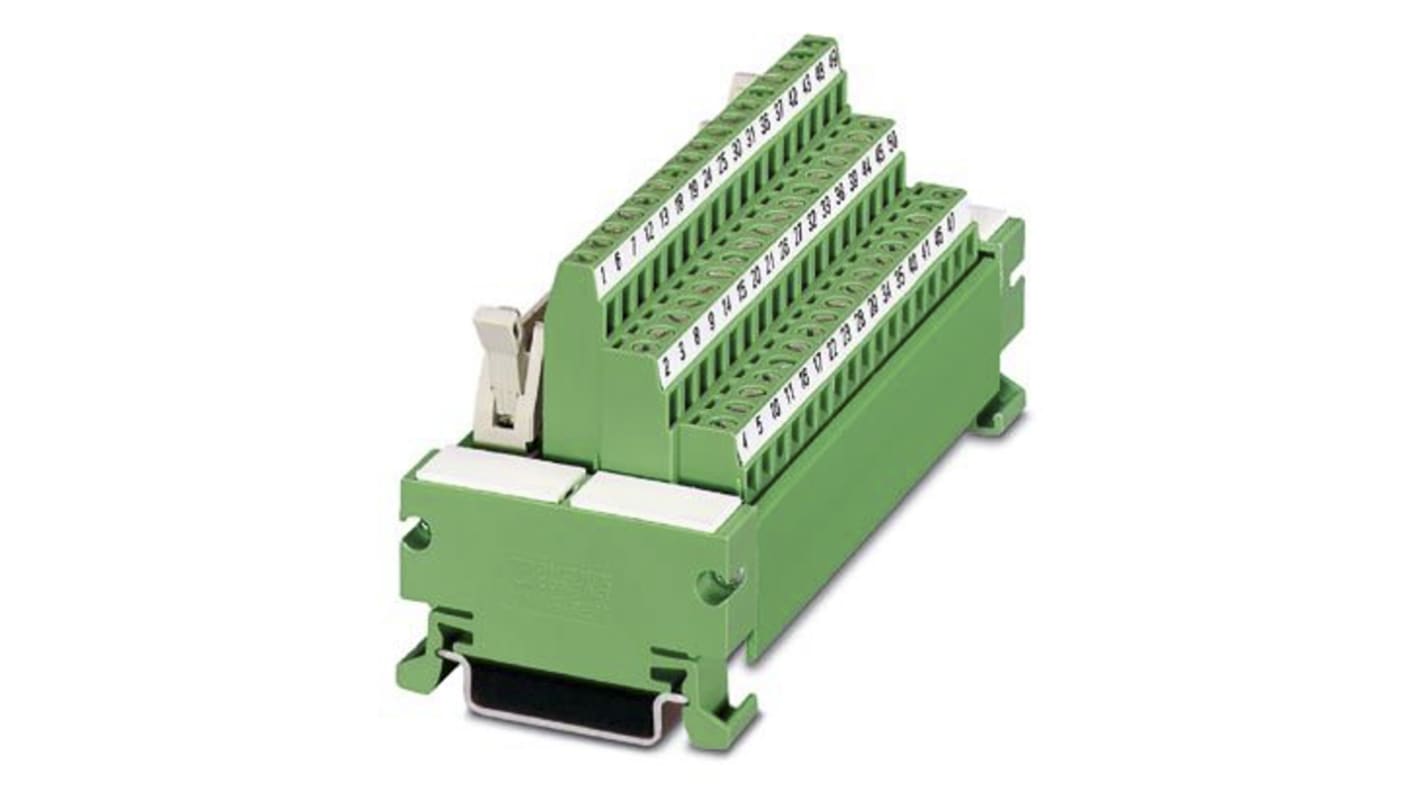 Phoenix Contact 50-Contact Male Interface Module, Flat Ribbon Cable Connector, DIN Rail Mount, 1A