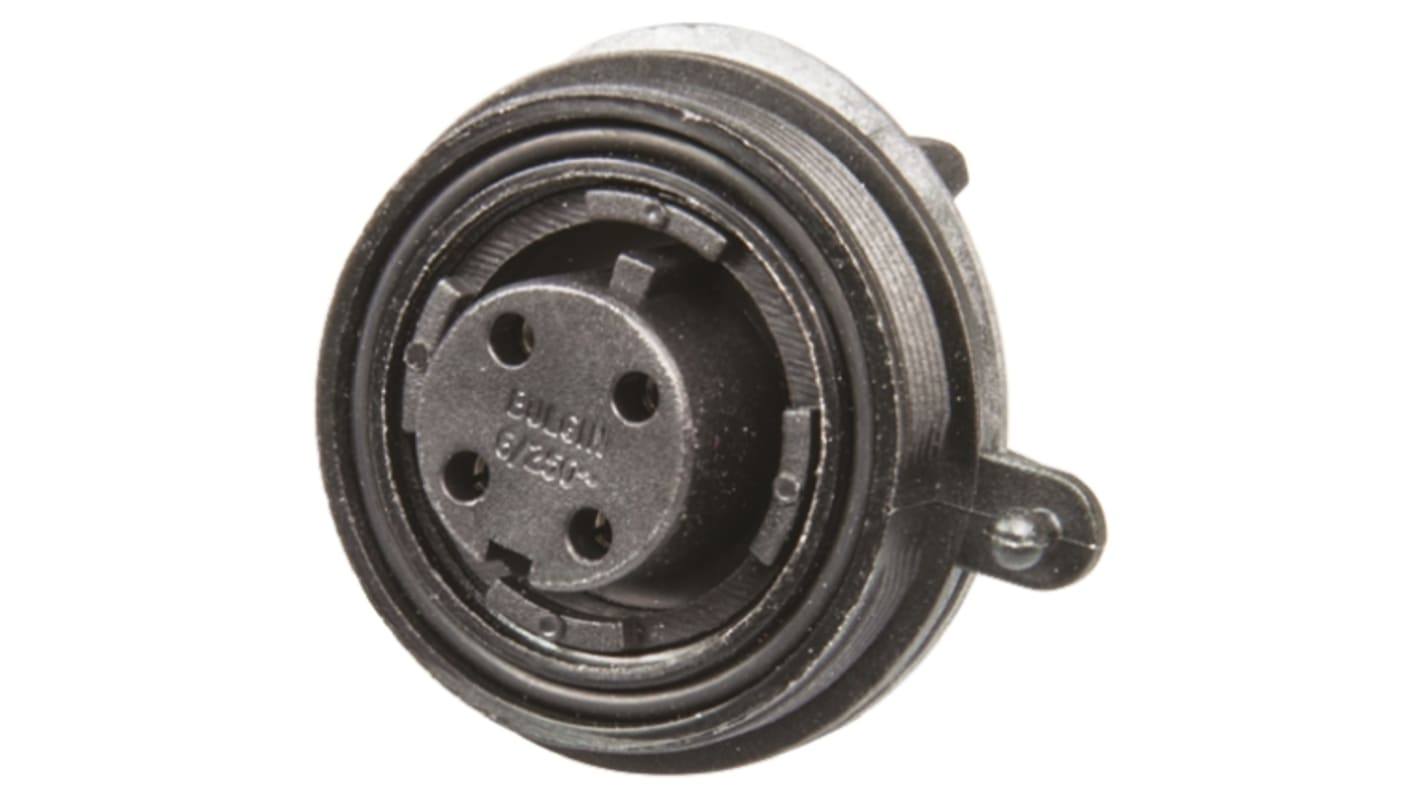 Bulgin Circular Connector, 4 Contacts, Panel Mount, Socket, Female, IP68, IP69K, Standard Buccaneer Series