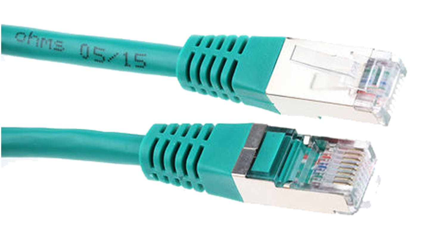 Cable Ethernet Cat5 F/UTP Decelect de color Verde, long. 5m, funda de PVC